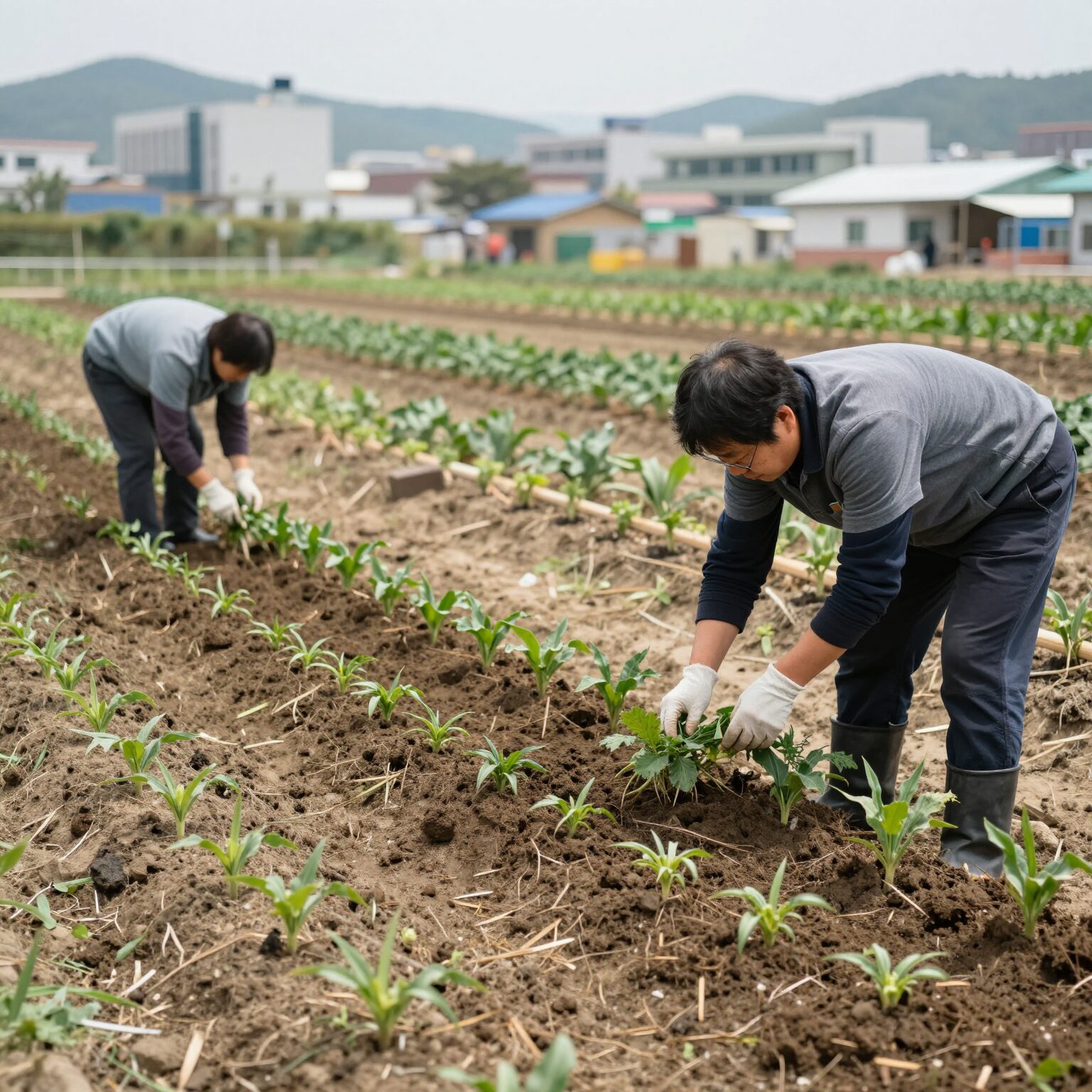 들깨 순지르기 시기에 생장점을 잘라 곁가지를 늘리는 텃밭 관리