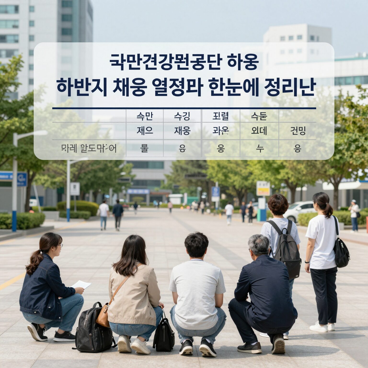 국민건강보험공단 하반기 채용 일정과 전형을 한눈에 정리한 표