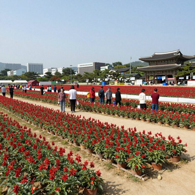 2026 괴산 고추축제 행사장 전경과 붉은 고추 장식