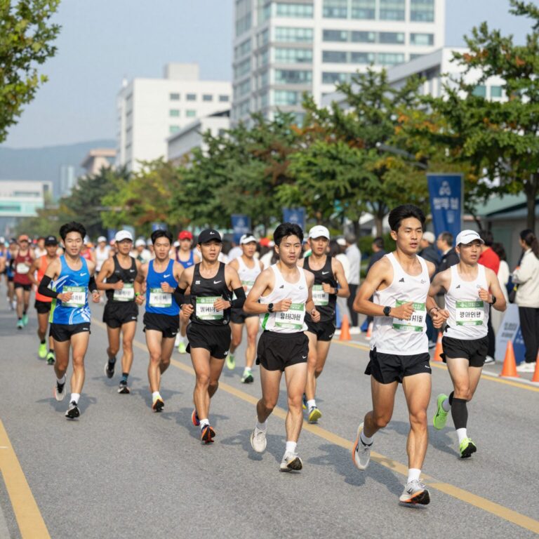 2026년 9월 마라톤 대회 출발선에서 달리는 러너들