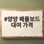 양양 패들보드 대여 가격