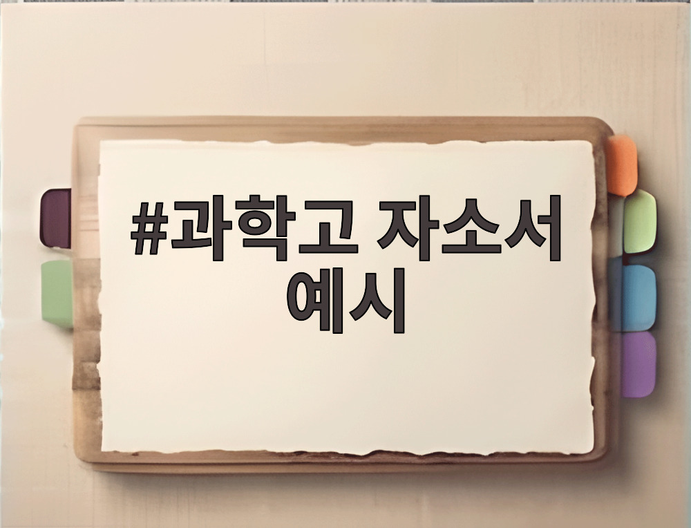 과학고 자소서 예시