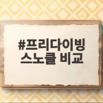 프리다이빙 스노클 비교