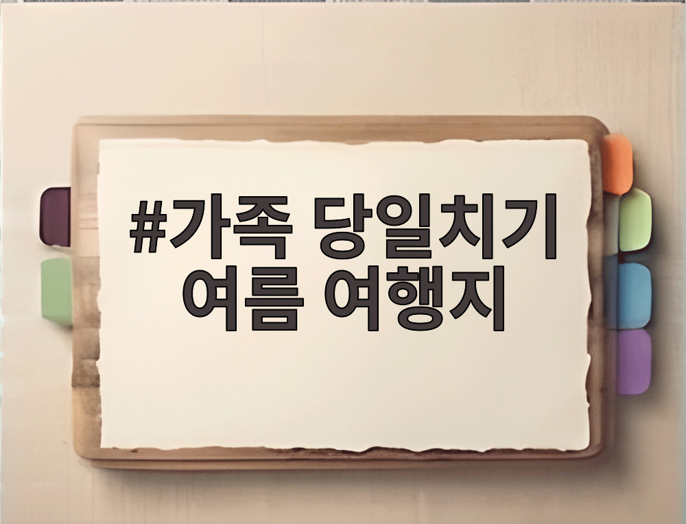 가족 당일치기 여름 여행지