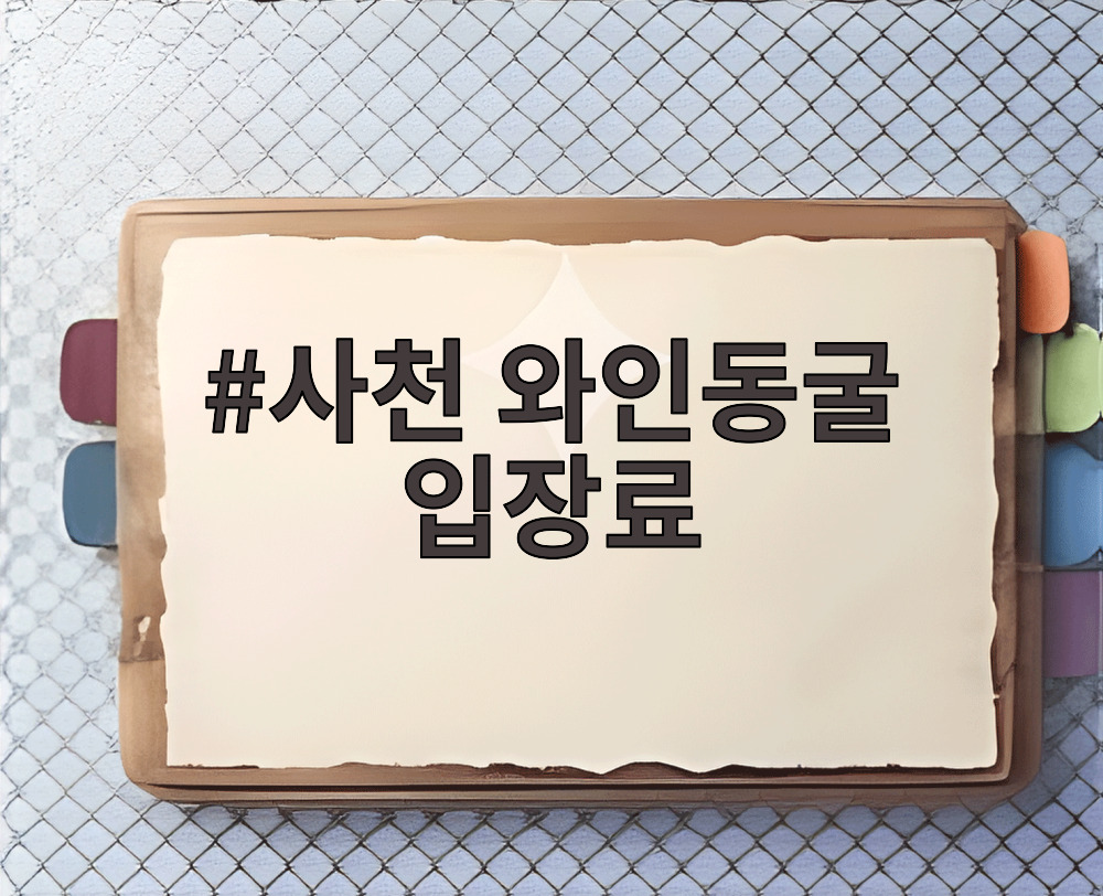 사천 와인동굴 입장료