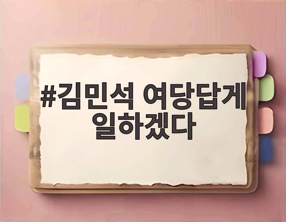 김민석 여당답게 일하겠다