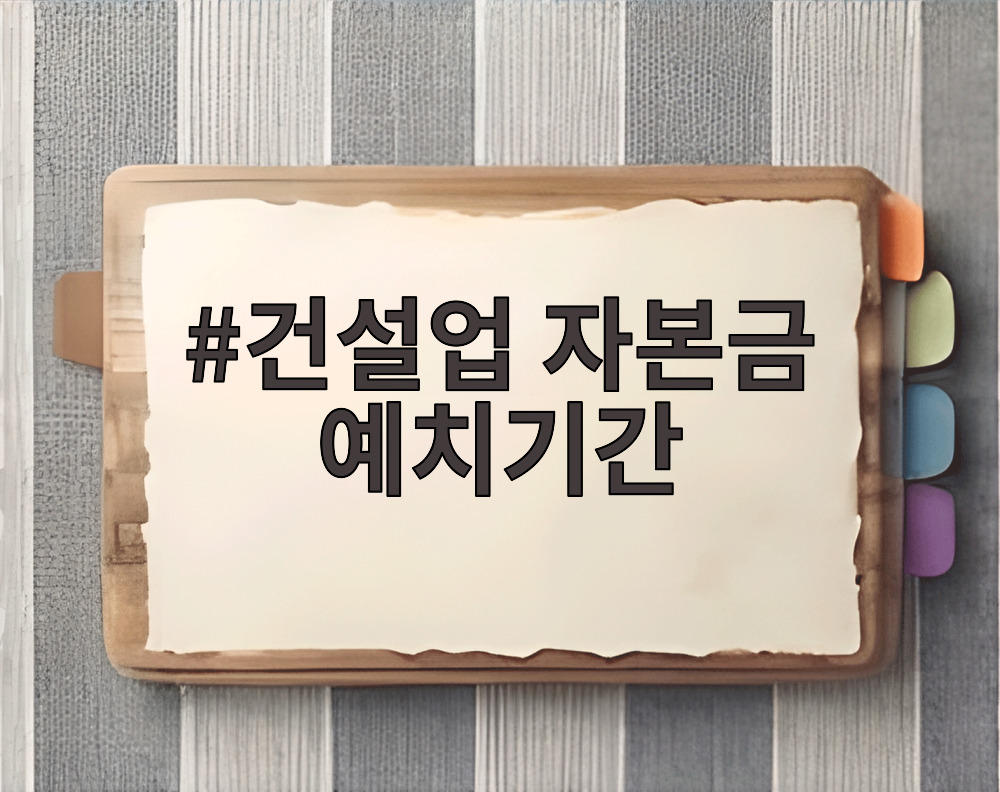 건설업 자본금 예치기간