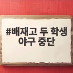 배재고 두 학생 야구 중단