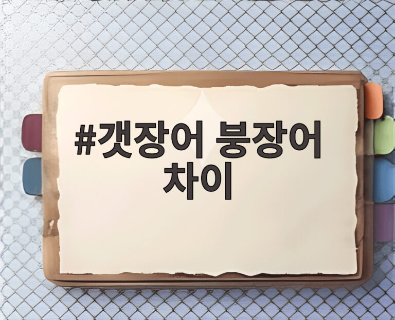 갯장어 붕장어 차이