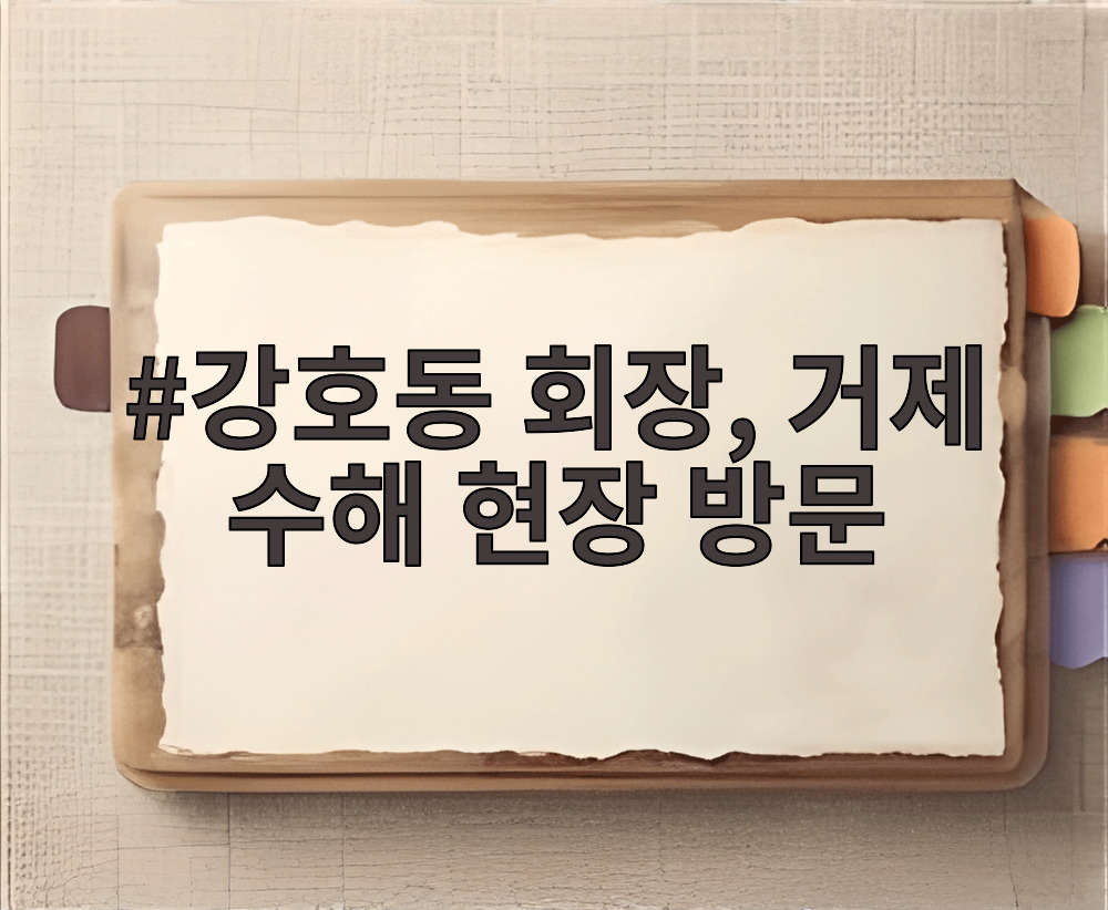 강호동 회장, 거제 수해 현장 방문