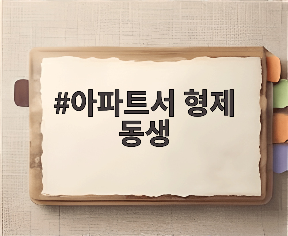 아파트서 형제 동생