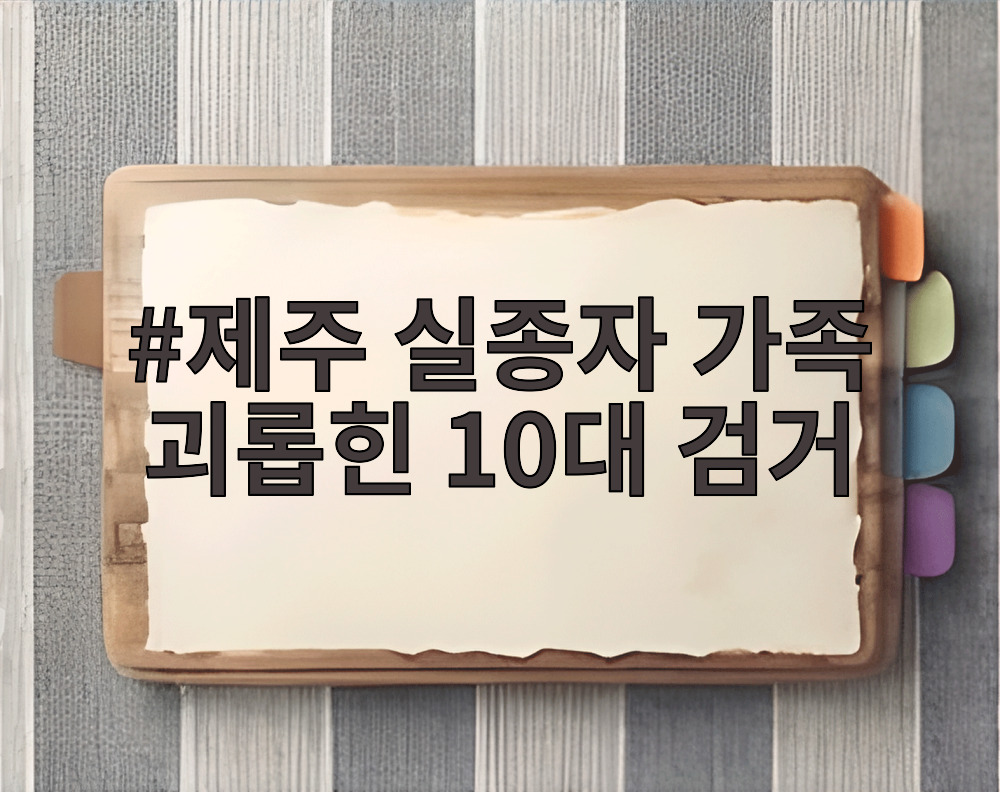 제주 실종자 가족 괴롭힌 10대 검가
