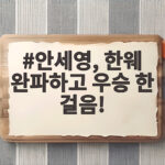 안세영 한웨 완파하고 4강 진출, 우승 한 걸음 남았다 안세영, 한웨 완파하고 우승 한 걸음!