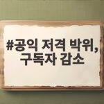 공익 저격 박위, 구독자 감소