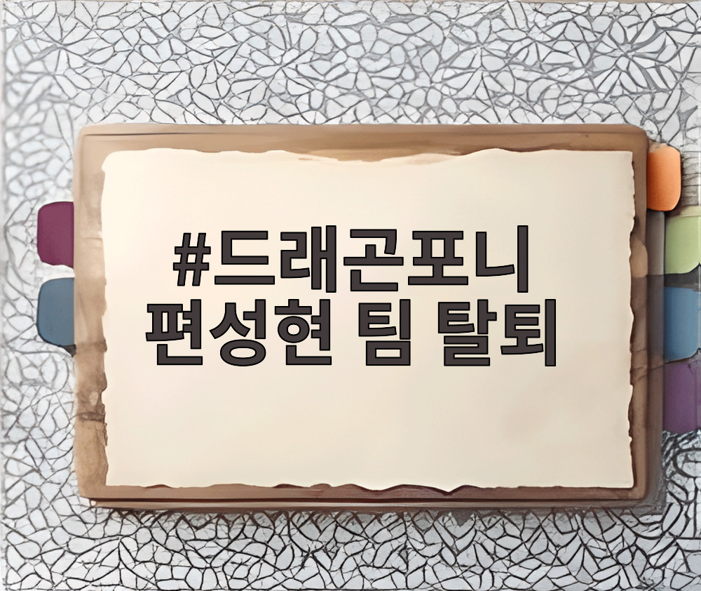 드래곤포니 편성현 팀 탈퇴