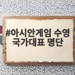 아시안게임 수영 국가대표 명단