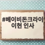 베이비돈크라이 이현 인사