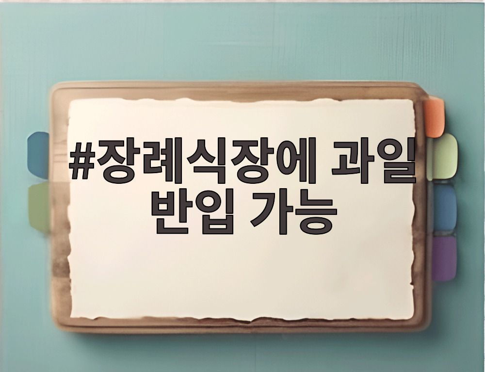 장례식장에 과일 반입 가능