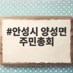 안성시 양성면 주민총회