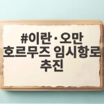 이란·오만 호르무즈 임시항로 추진
