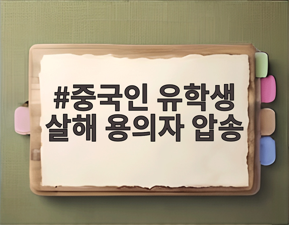 중국인 유학생 살해 용의자 압송