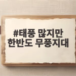 태풍 많지만 한반도 무풍지대 이유와 8월 태풍의 비밀 태풍 많지만 한반도 무풍지대