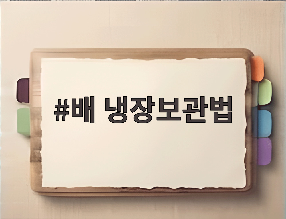 배 냉장보관법