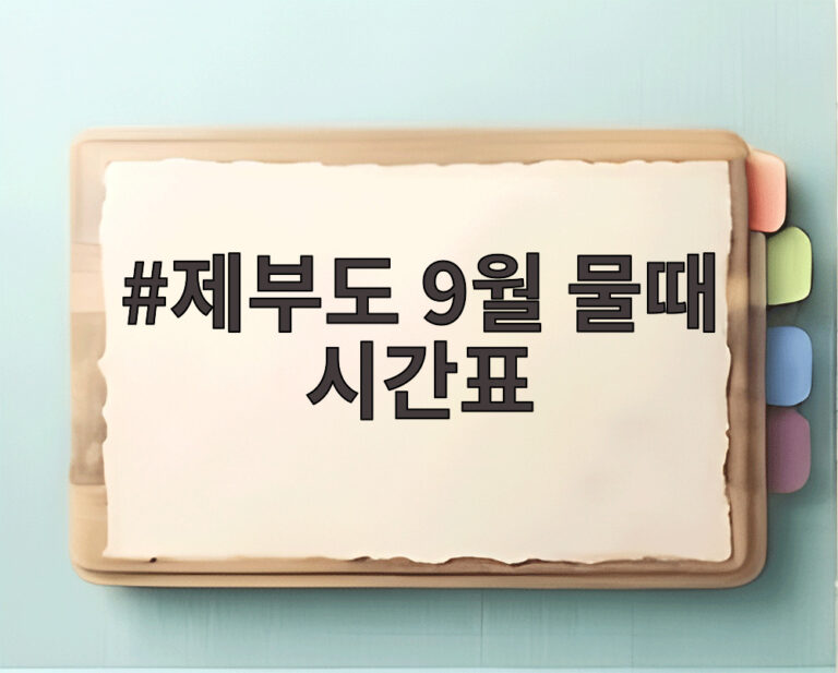제부도 9월 물때 시간표