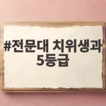 전문대 치위생과 5등급