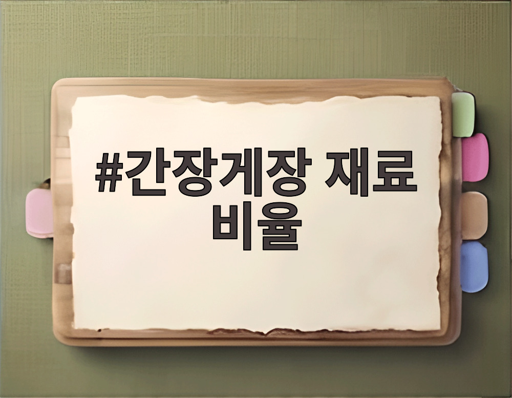 간장게장 재료 비율