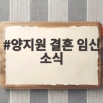 양지원 결혼 임신 소식