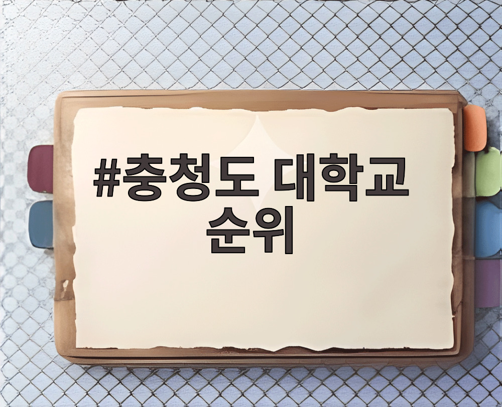 충청도 대학교 순위