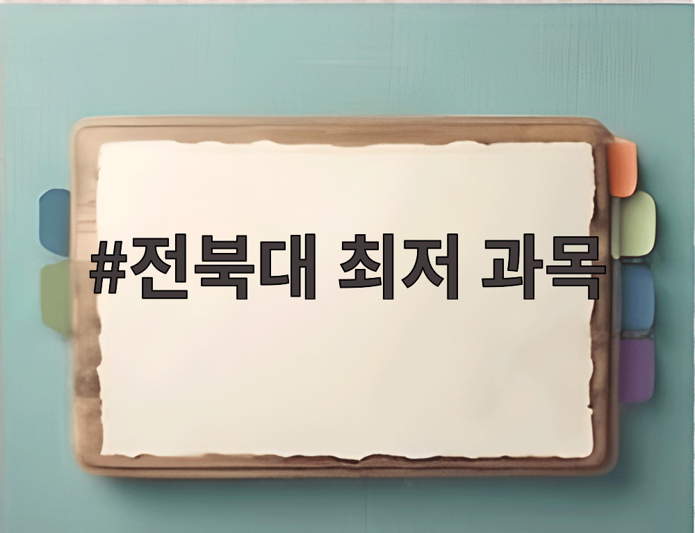 전북대 최저 과목