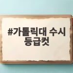 가톨릭대 수시 등급컷 지원 전략 가톨릭대 수시 등급컷