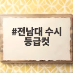전남대 수시 등급컷