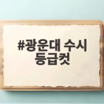 광운대 수시 등급컷