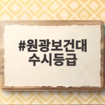 2027 원광보건대 수시등급 전략 원광보건대 수시등급