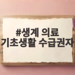 생계 의료 기초생활 수급권자 혜택 총정리 생계 의료 기초생활 수급권자
