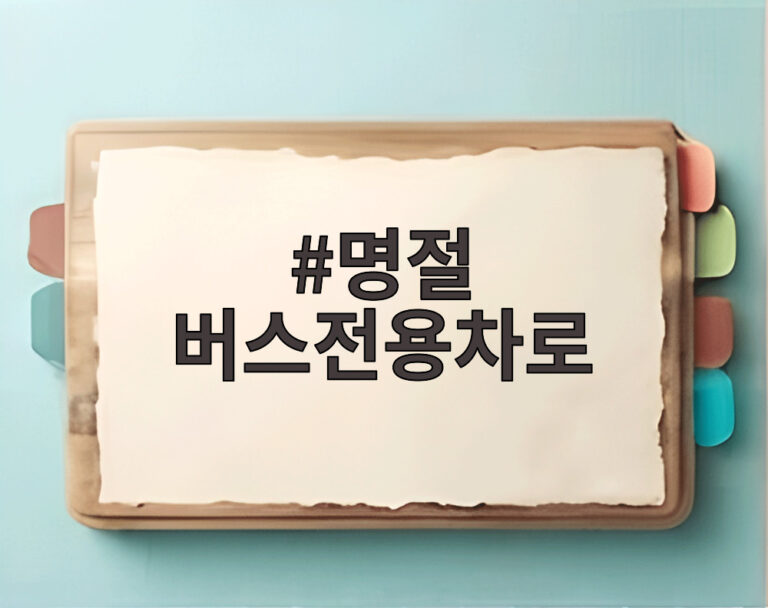 명절 버스전용차로