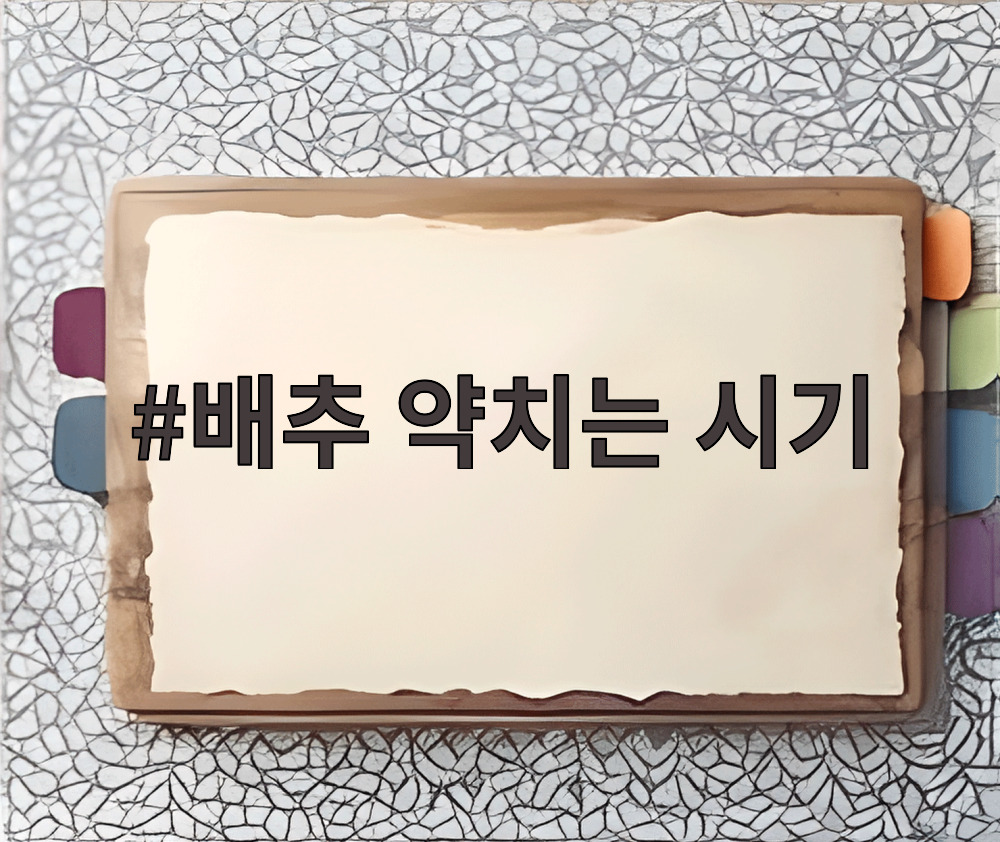 배추 약치는 시기