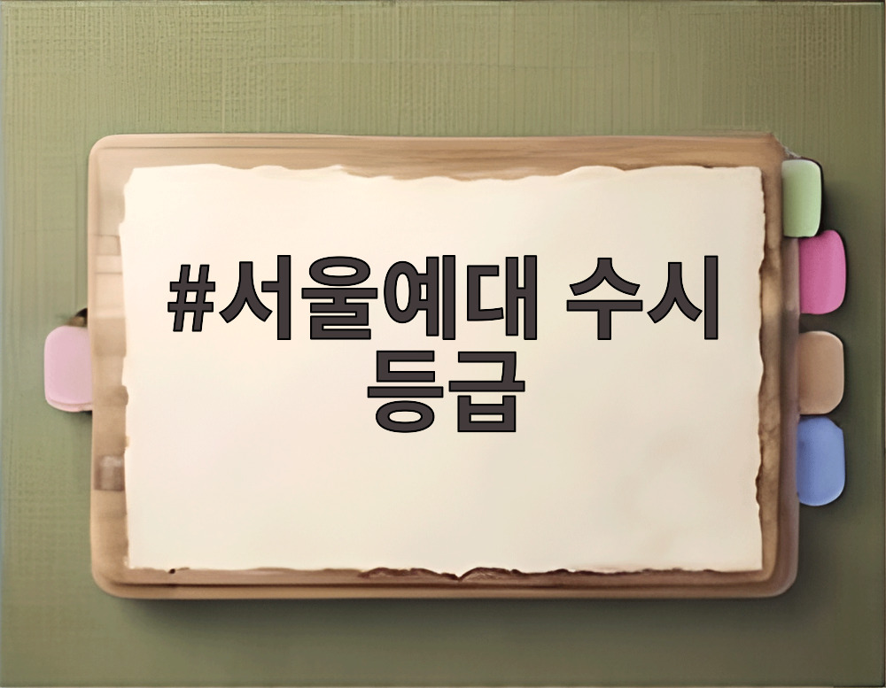 서울예대 수시 등급