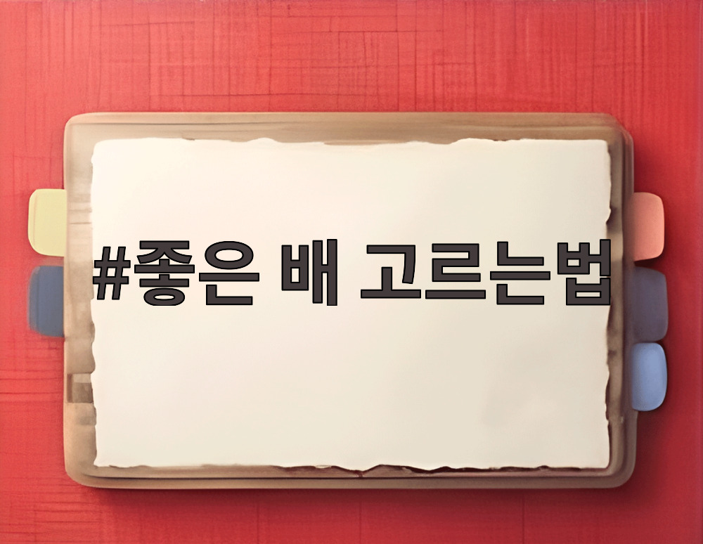 좋은 배 고르는법