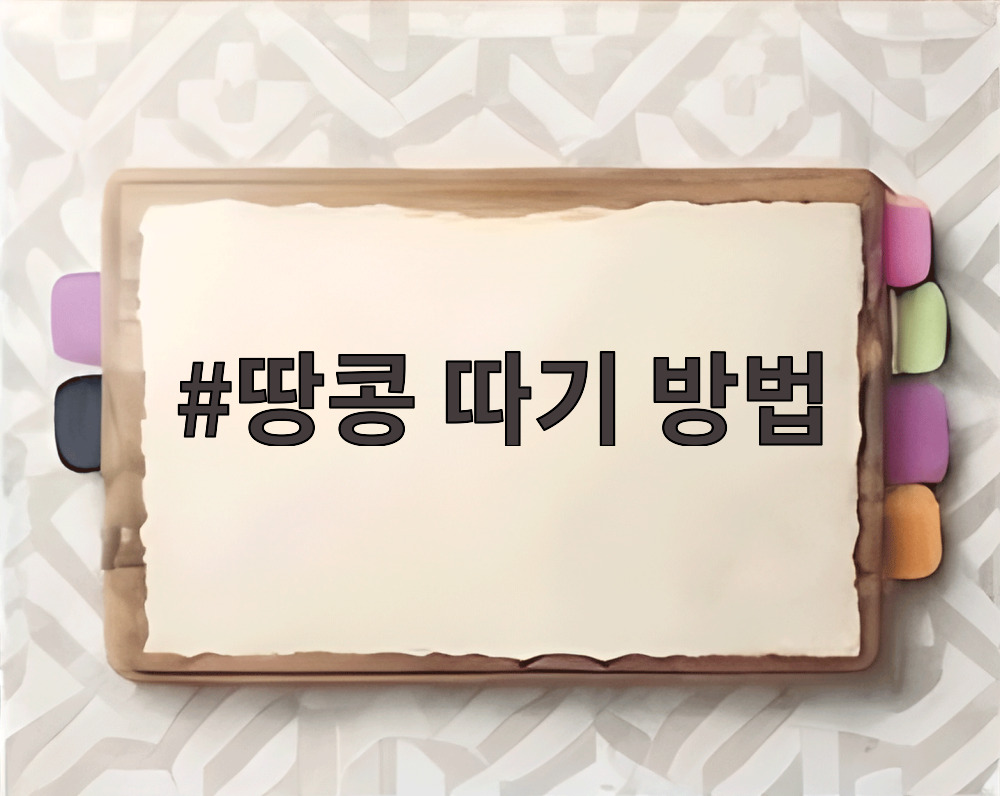 땅콩 따기 방법