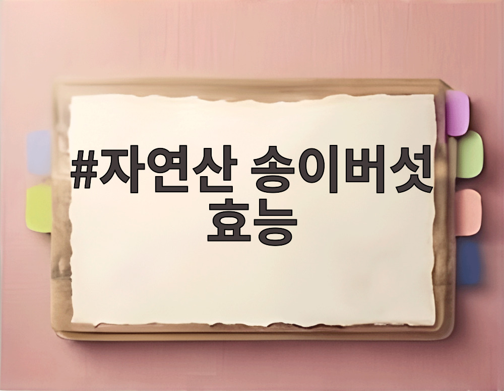 자연산 송이버섯 효능