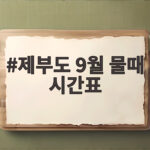 제부도 9월 물때 시간표, 추석 연휴 바닷길 언제 열릴까 제부도 9월 물때 시간표