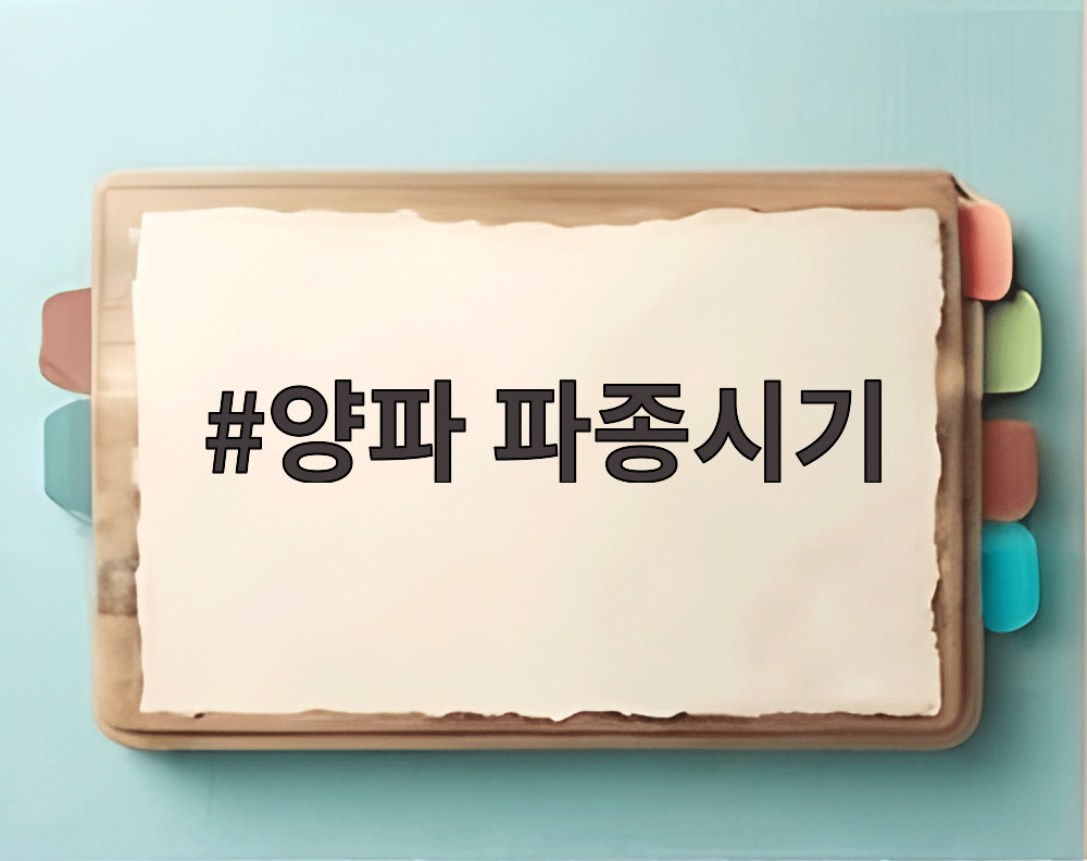 양파 파종시기