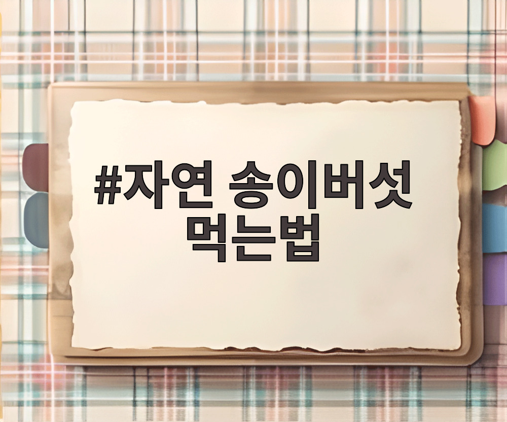 자연 송이버섯 먹는법
