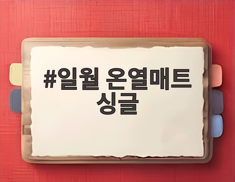 일월 온열매트 싱글