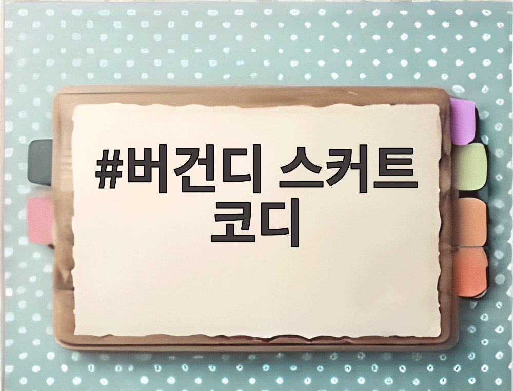 버건디 스커트 코디