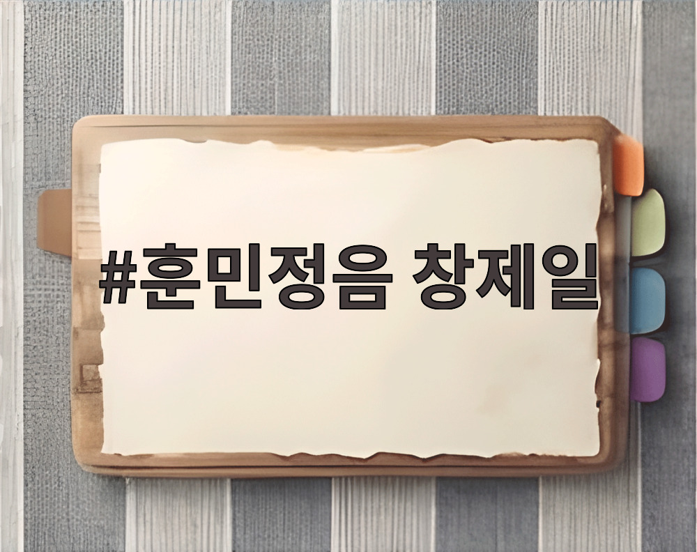 훈민정음 창제일